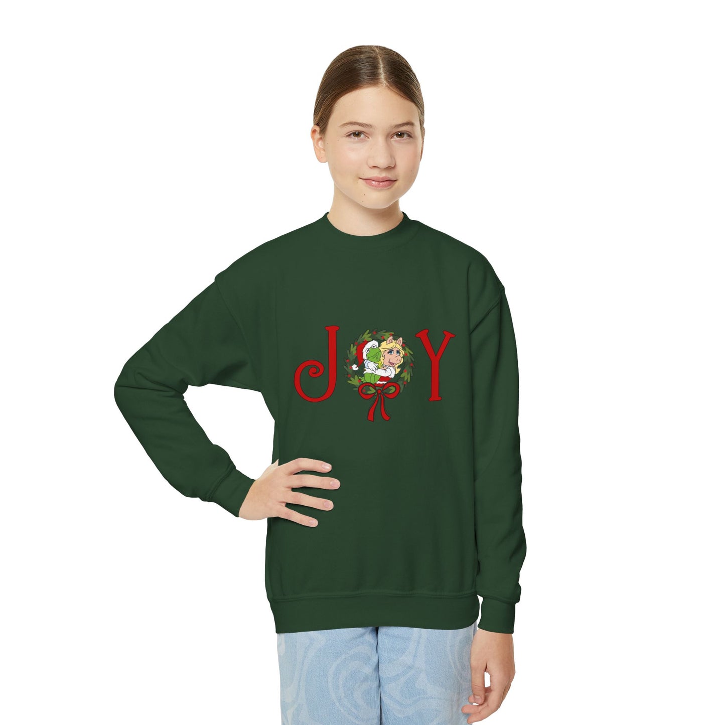 Kermit & Miss Piggy JOY Christmas Youth Crewneck Sweatshirt