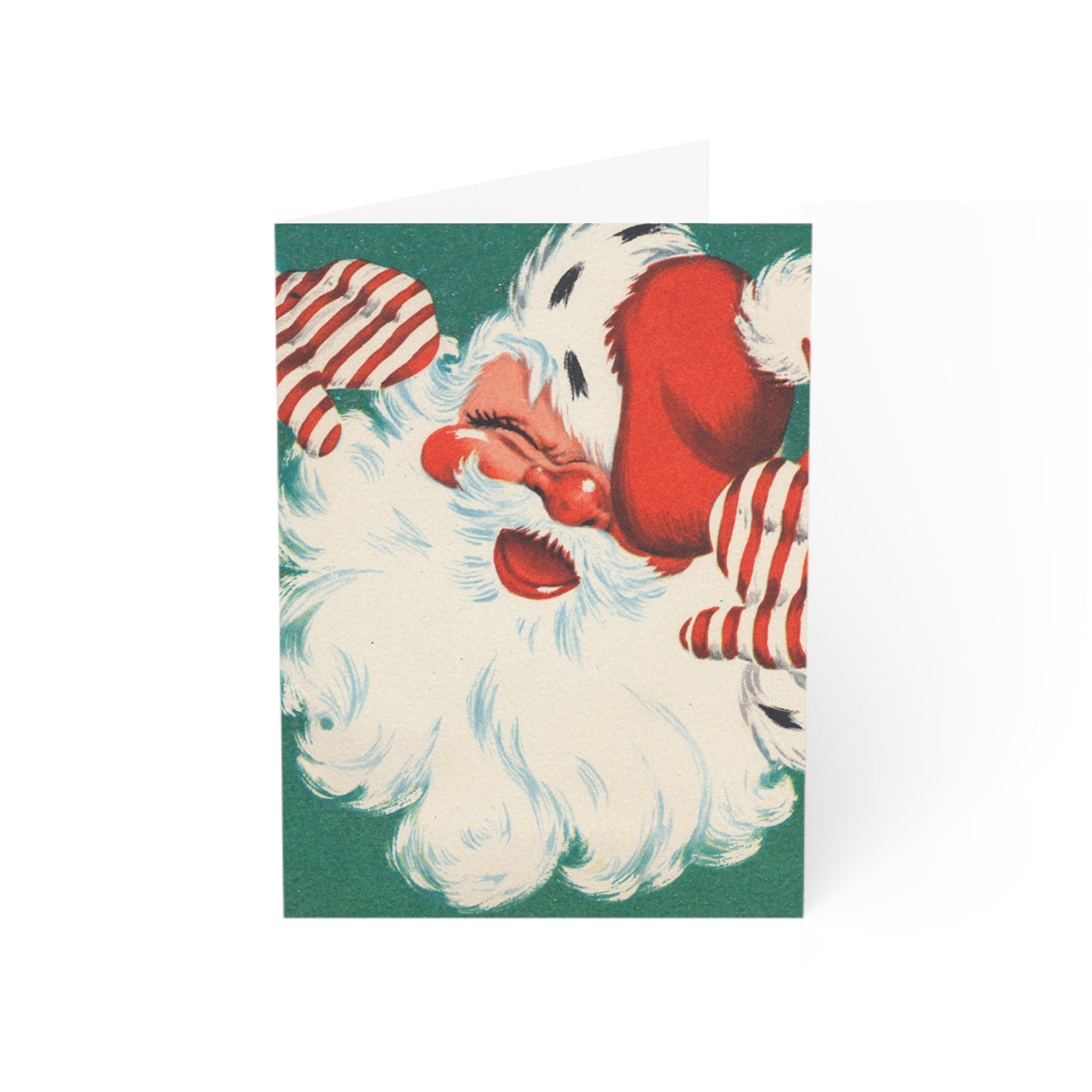 Retro Laughing Santa Christmas Greeting Card