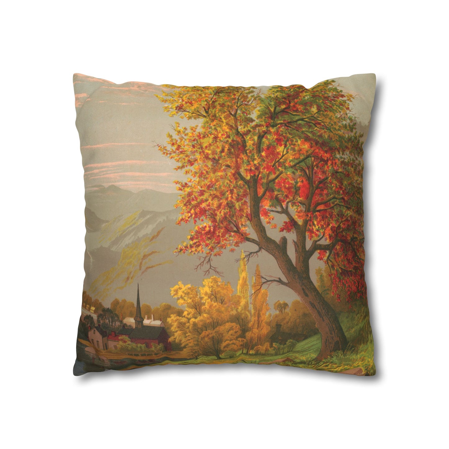 Autumn Days Faux Suede Square Pillowcase