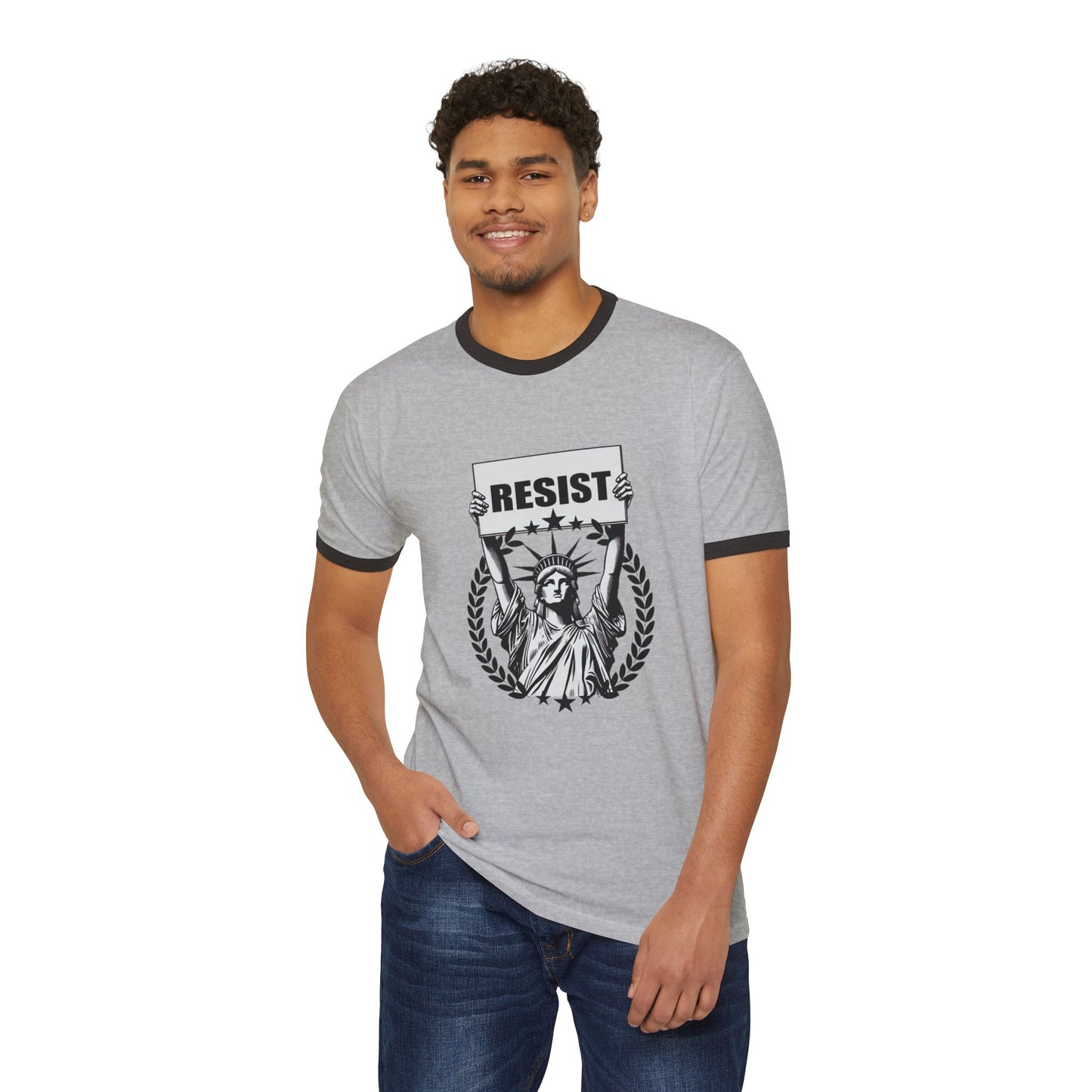 Lady Liberty RESIST Unisex Ringer Tee