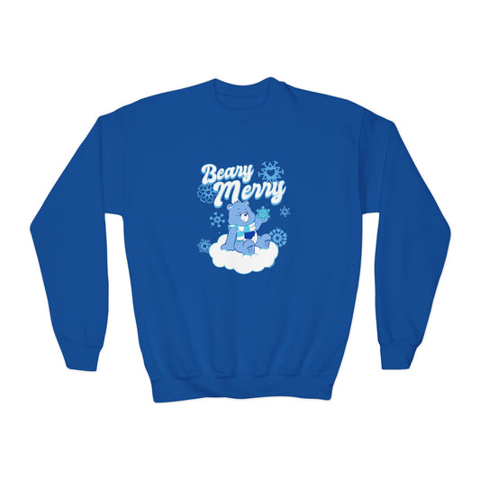 Youth Sweatshirt — Care Bears ‘Beary Merry’ Grumpy Bear Holiday Crewneck
