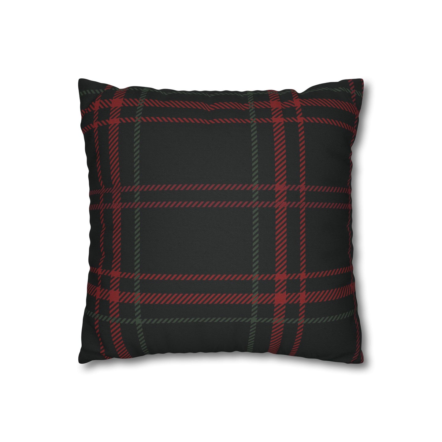 Festive Nutcrackers on Christmas Plaid Square Pillow Case