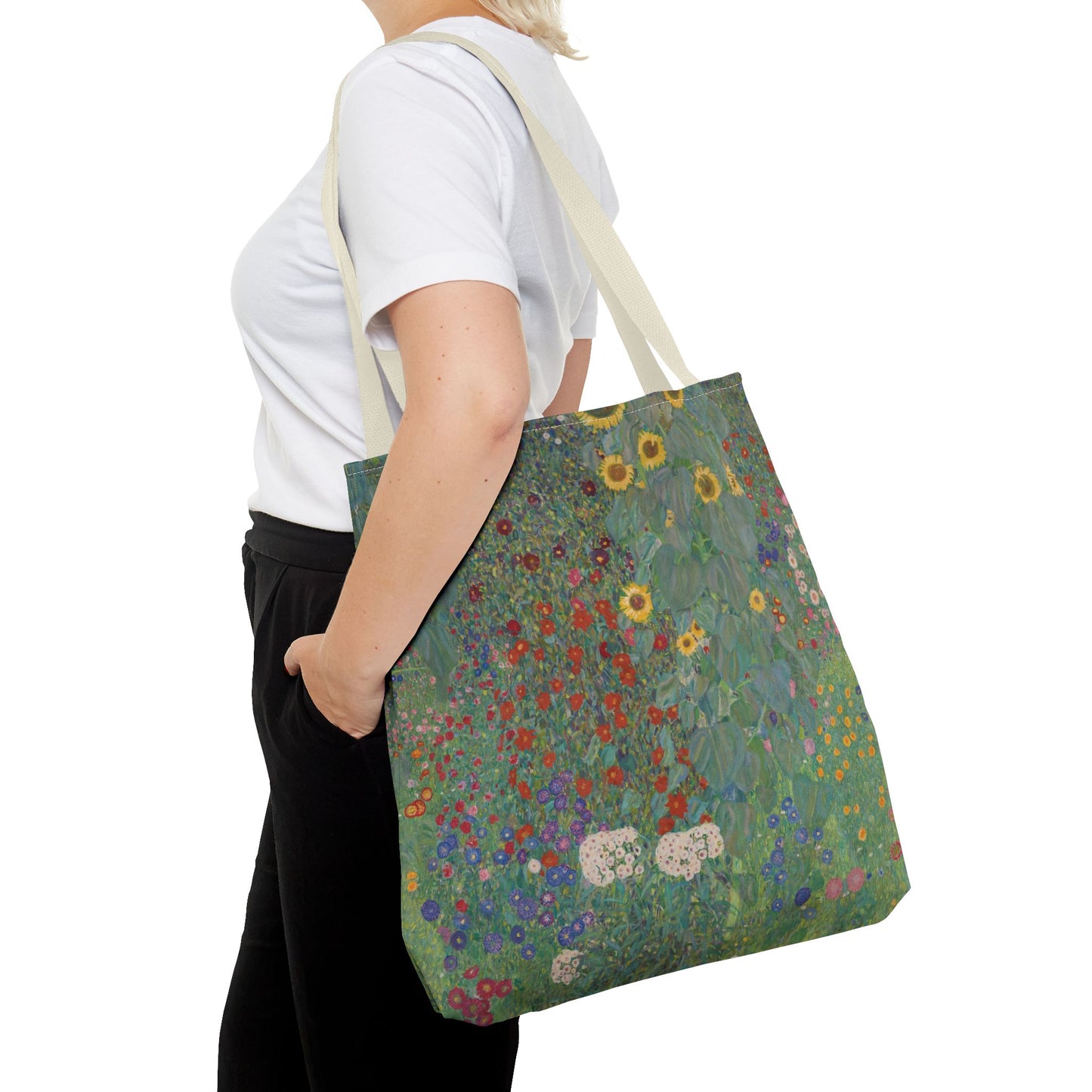 Klimt’s “Farm Garden with Sunflowers” Tote Bag