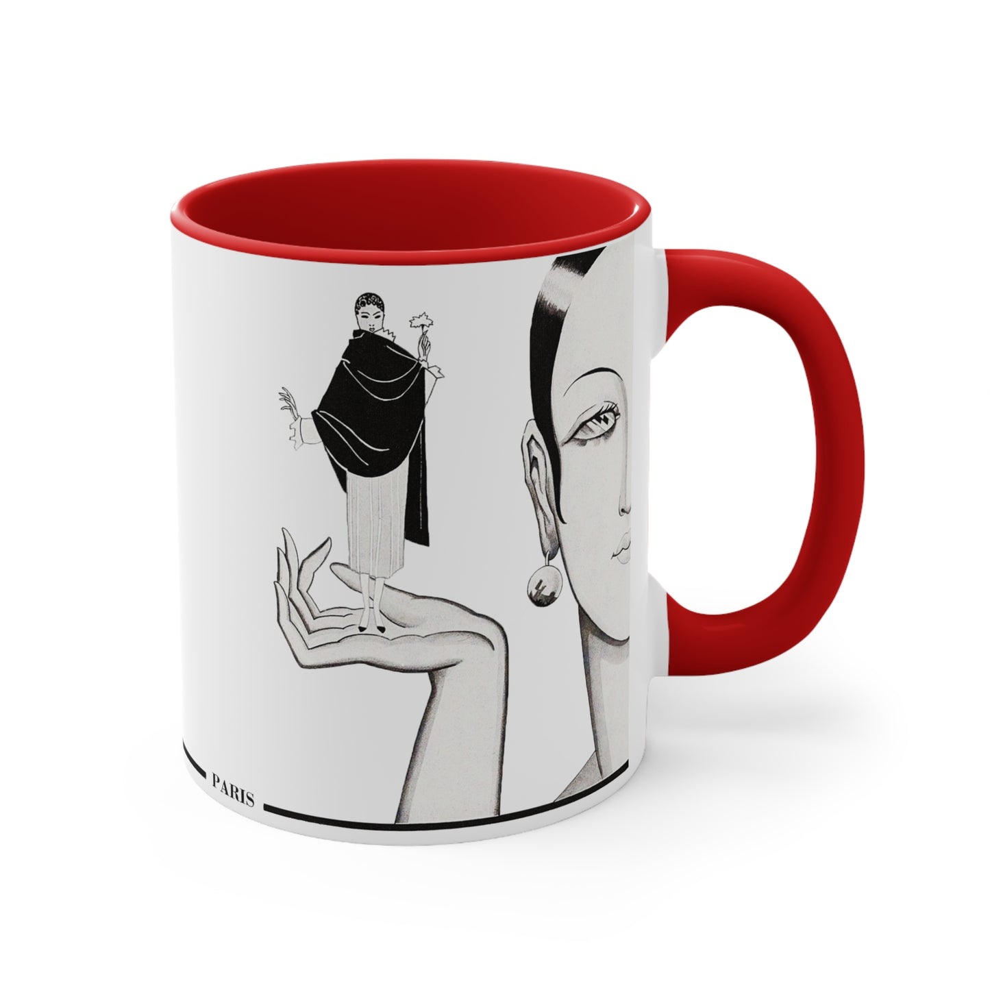 Paris Fashion Two-Tone Mug | Red, Black, Pink