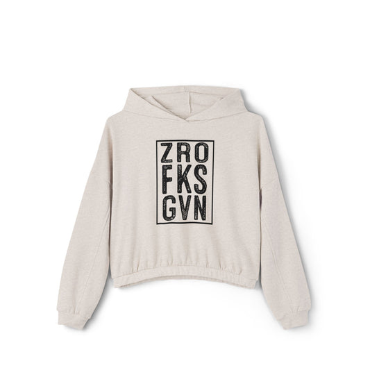 ‘ZRO FKS GVN’ Cropped Sweatshirt