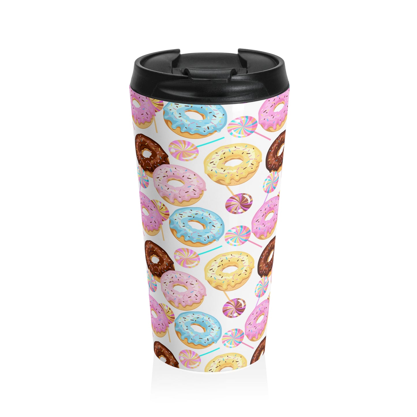 Sprinkled Donuts 15 oz. Travel Mug