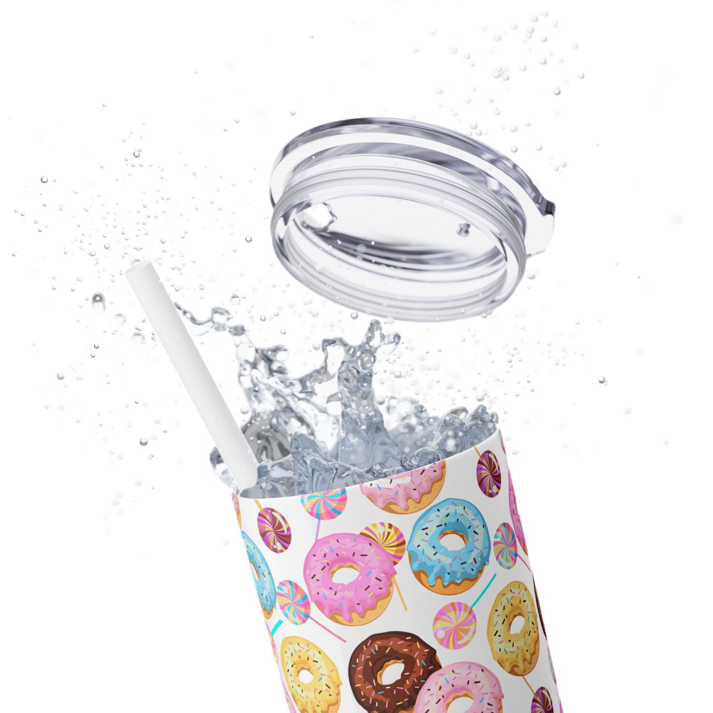 Sprinkled Donuts Skinny Tumbler | Multiple Colors