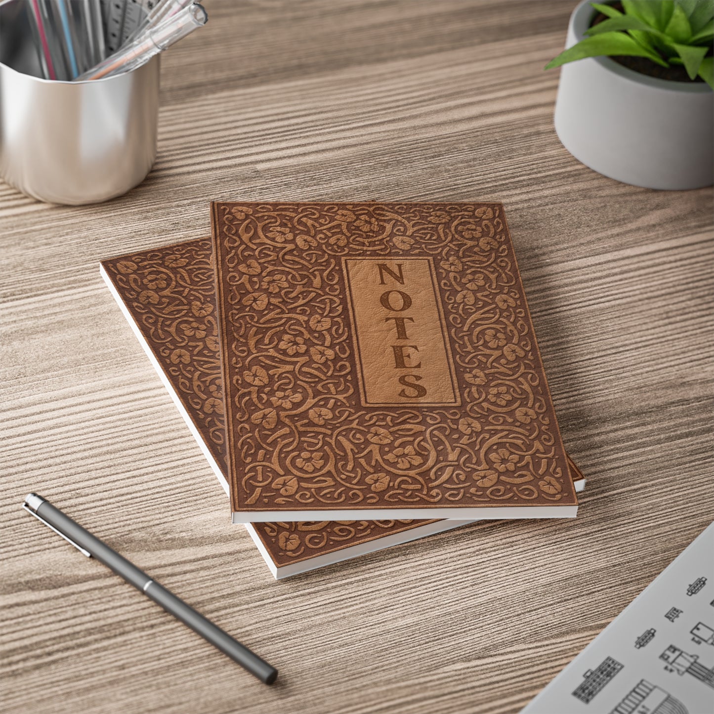 Softcover Notebook - Scrollwork “Notes”