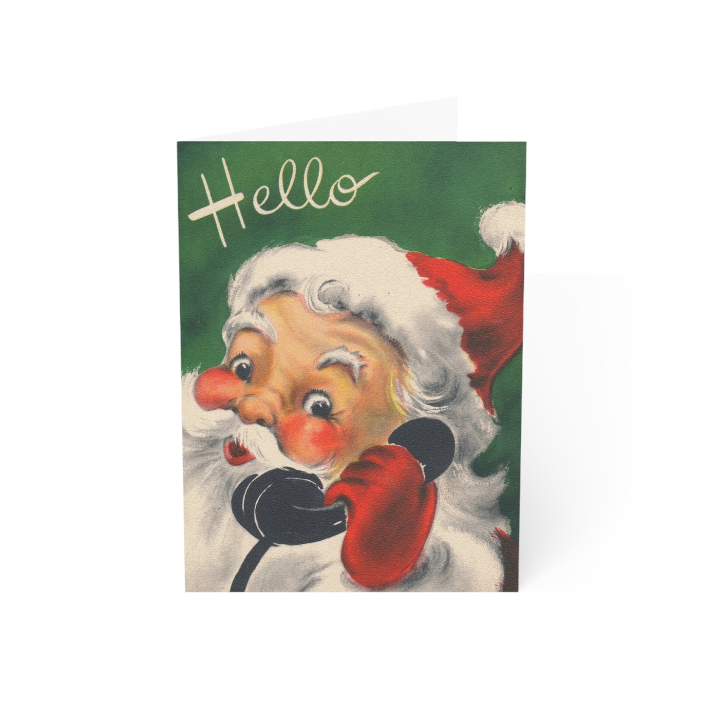 Retro Santa “Greetings!” Christmas Card